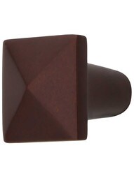 Aspen Knob - 7/8 inch Square in Mahogany Bronze.